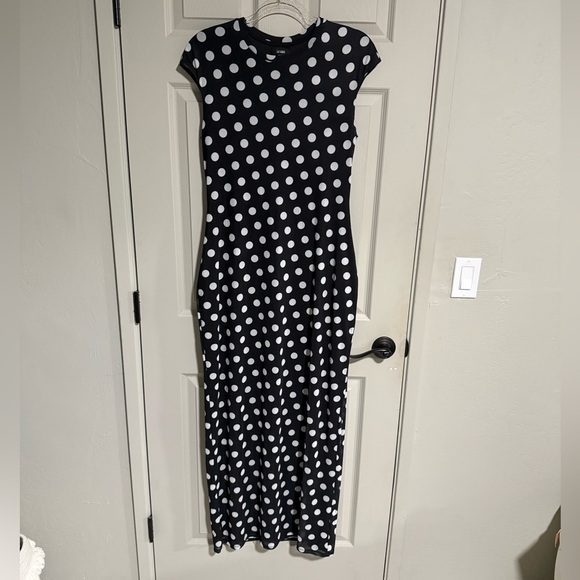 Anthropologie AFRM Short-Sleeve Slim Mesh Maxi Dress - Black Size XL - Picture 4 of 9